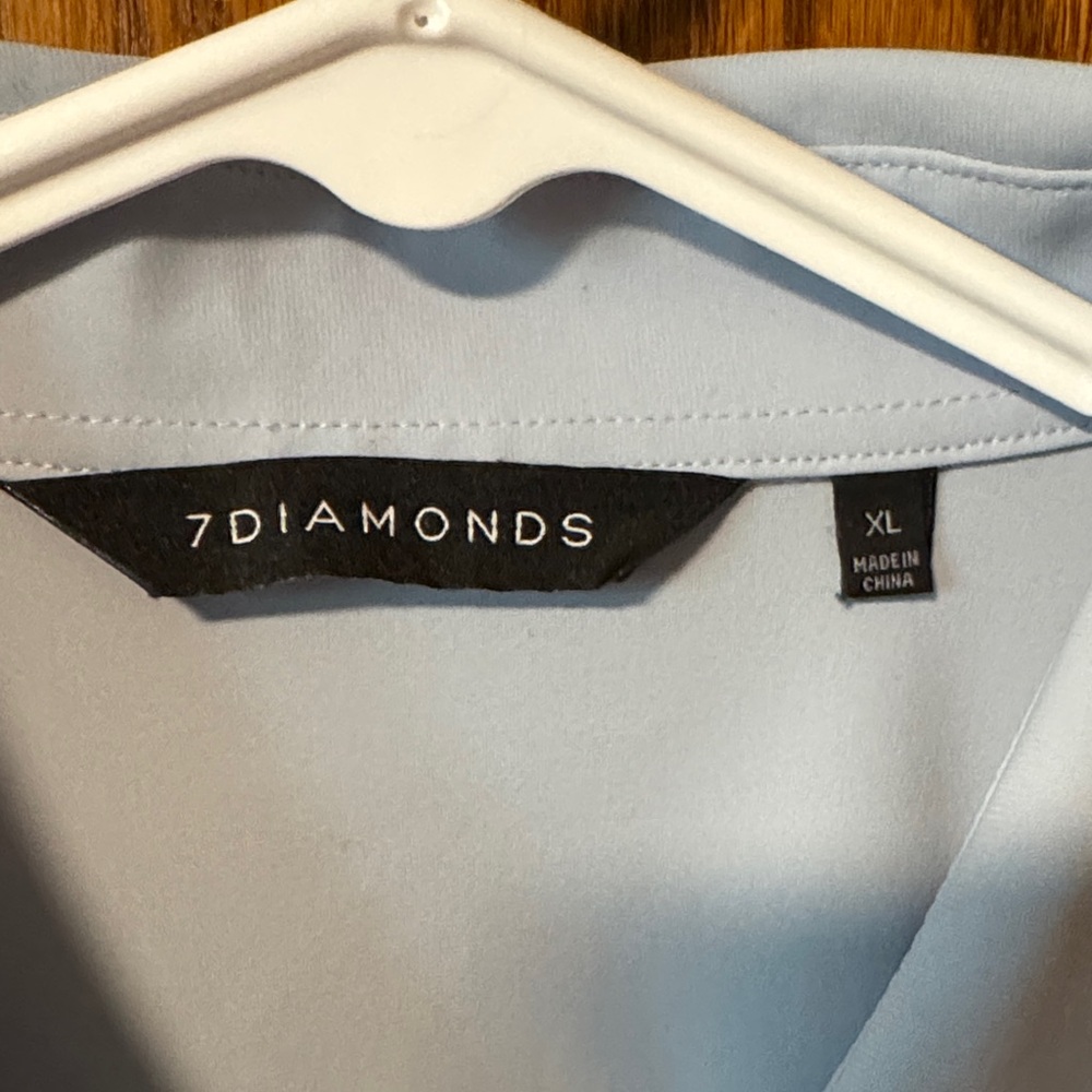 7 Diamonds Light Blue Short Sleeve Button-Down Shirt - Picture 2 of 4